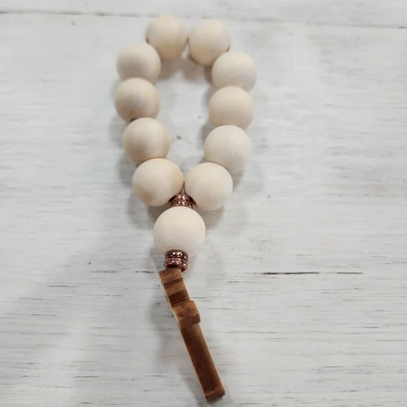 Lot of 12 wood beads rosary. Gifts/party favors-baptism, wedding, confirmation